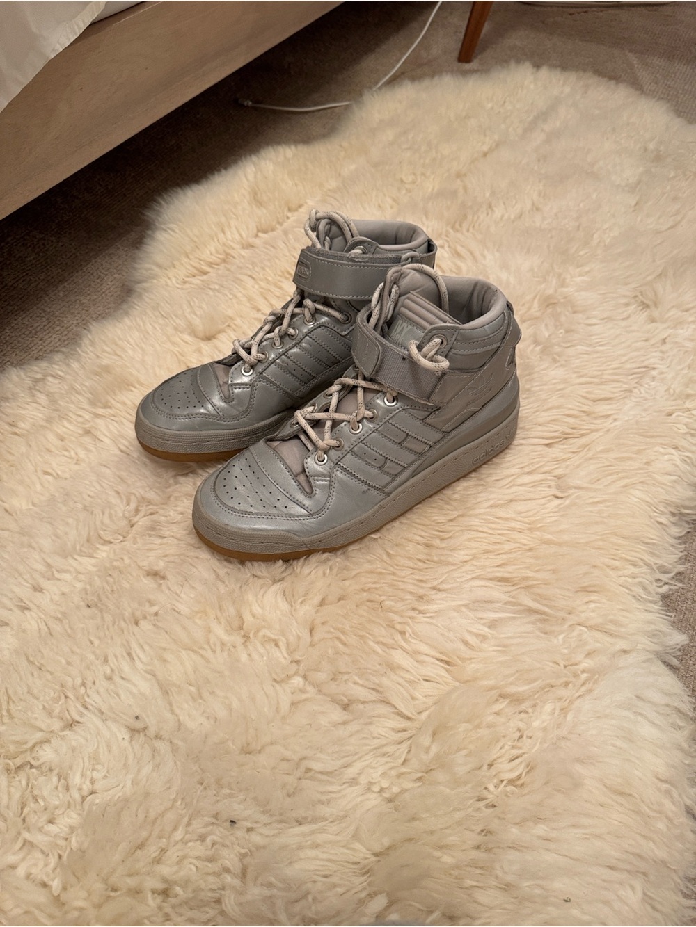 Ivy Park Adidas High-Top Athletic Sneakers in Gray